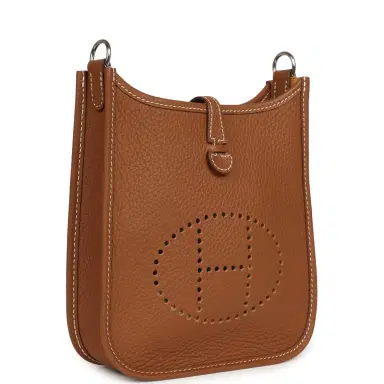 HERMÈS Pre-owned Hermes Evelyne TPM Gold Clemence Palladium Hardware | Thumbnail 2 HERMÈS Pre-owned Hermes Evelyne TPM Gold Clemence Palladium Hardware | Thumbnail 2