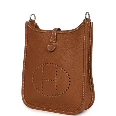 HERMÈS Pre-owned Hermes Evelyne TPM Gold Clemence Palladium Hardware | Thumbnail 5 HERMÈS Pre-owned Hermes Evelyne TPM Gold Clemence Palladium Hardware | Thumbnail 5