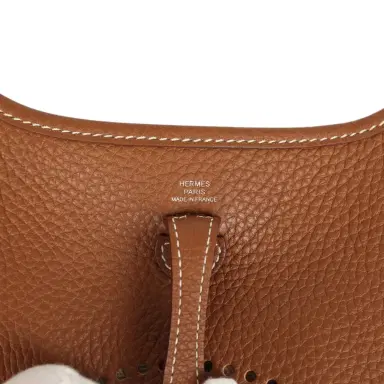 HERMÈS Pre-owned Hermes Evelyne TPM Gold Clemence Palladium Hardware | Thumbnail 7 HERMÈS Pre-owned Hermes Evelyne TPM Gold Clemence Palladium Hardware | Thumbnail 7
