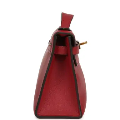 HERMÈS Pre-owned Hermes Kelly Pochette Rubis Swift Gold Hardware | Thumbnail 3 HERMÈS Pre-owned Hermes Kelly Pochette Rubis Swift Gold Hardware | Thumbnail 3