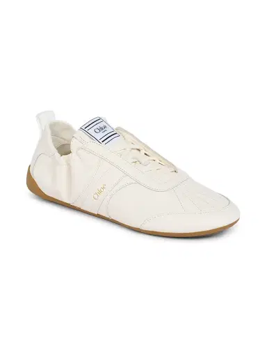 Chloé Women's Kick Leather Low-Top Sneakers - Eggshell | Thumbnail 2 Chloé Women's Kick Leather Low-Top Sneakers - Eggshell | Thumbnail 2