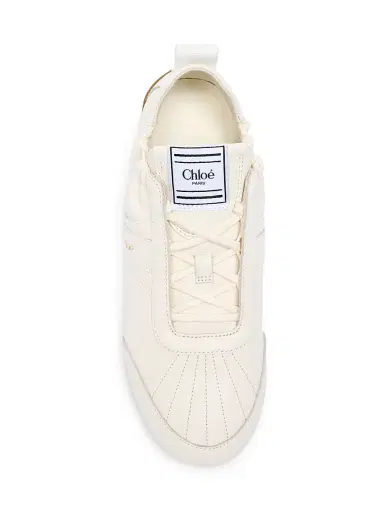 Chloé Women's Kick Leather Low-Top Sneakers - Eggshell | Thumbnail 4 Chloé Women's Kick Leather Low-Top Sneakers - Eggshell | Thumbnail 4