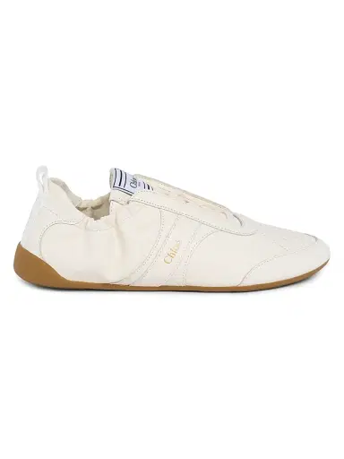 Chloé Women's Kick Leather Low-Top Sneakers - Eggshell | Thumbnail 1 Chloé Women's Kick Leather Low-Top Sneakers - Eggshell | Thumbnail 1
