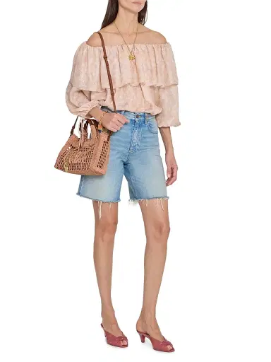 Chloé Women's Summer Banana Mini Raffia Top Handle Bag - Clay Brown | Thumbnail 3 Chloé Women's Summer Banana Mini Raffia Top Handle Bag - Clay Brown | Thumbnail 3