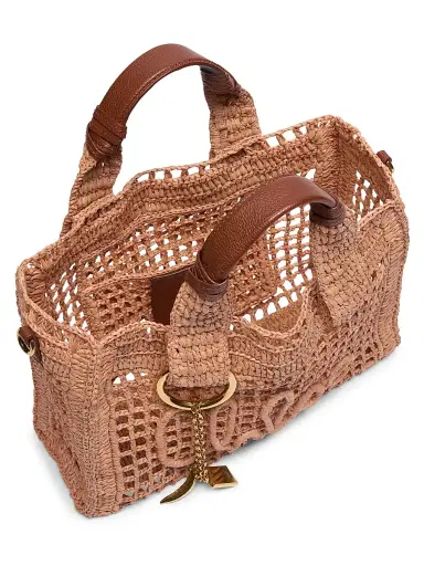 Chloé Women's Summer Banana Mini Raffia Top Handle Bag - Clay Brown | Thumbnail 4 Chloé Women's Summer Banana Mini Raffia Top Handle Bag - Clay Brown | Thumbnail 4
