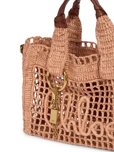 Chloé Women's Summer Banana Mini Raffia Top Handle Bag - Clay Brown | Thumbnail 5 Chloé Women's Summer Banana Mini Raffia Top Handle Bag - Clay Brown | Thumbnail 5