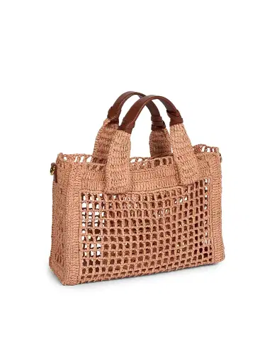 Chloé Women's Summer Banana Mini Raffia Top Handle Bag - Clay Brown | Thumbnail 6 Chloé Women's Summer Banana Mini Raffia Top Handle Bag - Clay Brown | Thumbnail 6