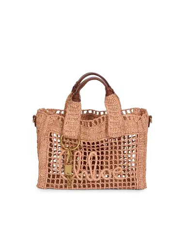 Chloé Women's Summer Banana Mini Raffia Top Handle Bag - Clay Brown | Thumbnail 1 Chloé Women's Summer Banana Mini Raffia Top Handle Bag - Clay Brown | Thumbnail 1