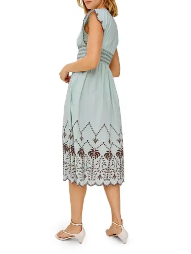 RAILS Women's Roxanne Embroidered Cotton Midi-Dress - Ocean Palms Embroidery - Size XS | Thumbnail 4 RAILS Women's Roxanne Embroidered Cotton Midi-Dress - Ocean Palms Embroidery - Size XS | Thumbnail 4