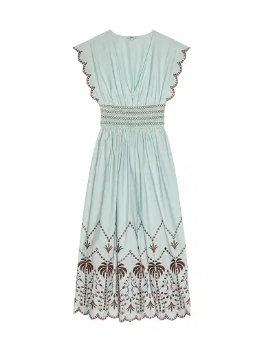 RAILS Women's Roxanne Embroidered Cotton Midi-Dress - Ocean Palms Embroidery - Size XS | Thumbnail 1 RAILS Women's Roxanne Embroidered Cotton Midi-Dress - Ocean Palms Embroidery - Size XS | Thumbnail 1