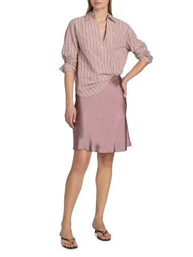 Vince Women's Lingerie-Trim Satin Slip Mini Skirt | Thumbnail 2 Vince Women's Lingerie-Trim Satin Slip Mini Skirt | Thumbnail 2