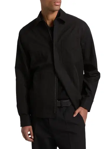 Vince Men's Patch Pocket Cotton-Blend Shirt Jacket - Black - Size XXL | Thumbnail 3 Vince Men's Patch Pocket Cotton-Blend Shirt Jacket - Black - Size XXL | Thumbnail 3