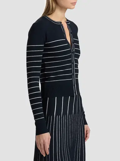 Adam Lippes Women's Faye Compact Jacquard Cardigan - Navy - Size Large | Thumbnail 4 Adam Lippes Women's Faye Compact Jacquard Cardigan - Navy - Size Large | Thumbnail 4