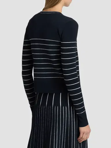 Adam Lippes Women's Faye Compact Jacquard Cardigan - Navy - Size Large | Thumbnail 5 Adam Lippes Women's Faye Compact Jacquard Cardigan - Navy - Size Large | Thumbnail 5