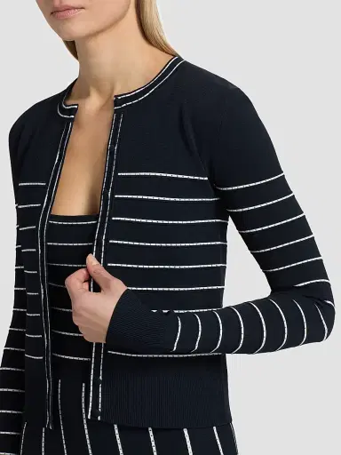 Adam Lippes Women's Faye Compact Jacquard Cardigan - Navy - Size Large | Thumbnail 6 Adam Lippes Women's Faye Compact Jacquard Cardigan - Navy - Size Large | Thumbnail 6