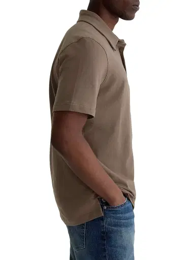 AG Jeans Men's Bryce Stretch-Cotton Polo Shirt - Soft Mushroom | Thumbnail 4 AG Jeans Men's Bryce Stretch-Cotton Polo Shirt - Soft Mushroom | Thumbnail 4