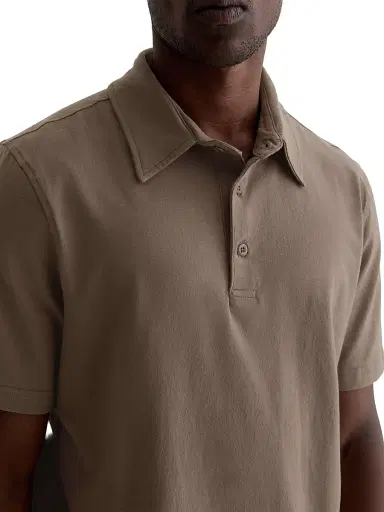 AG Jeans Men's Bryce Stretch-Cotton Polo Shirt - Soft Mushroom | Thumbnail 6 AG Jeans Men's Bryce Stretch-Cotton Polo Shirt - Soft Mushroom | Thumbnail 6