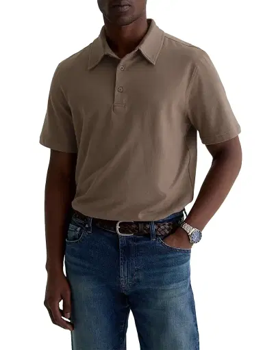 AG Jeans Men's Bryce Stretch-Cotton Polo Shirt - Soft Mushroom | Thumbnail 1 AG Jeans Men's Bryce Stretch-Cotton Polo Shirt - Soft Mushroom | Thumbnail 1