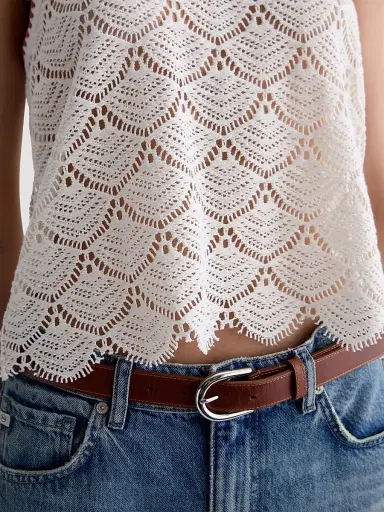 AG Jeans Women's Bianca Scalloped Cotton Crochet Tank | Thumbnail 6 AG Jeans Women's Bianca Scalloped Cotton Crochet Tank | Thumbnail 6
