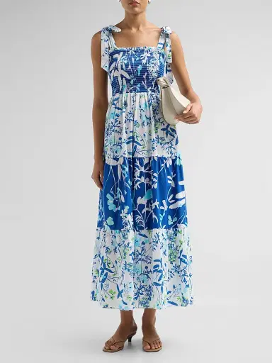 Lilly Pulitzer Women's Athyn Smocked Maxi Dress - Resort White Sea | Thumbnail 2 Lilly Pulitzer Women's Athyn Smocked Maxi Dress - Resort White Sea | Thumbnail 2