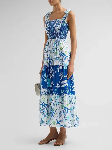 Lilly Pulitzer Women's Athyn Smocked Maxi Dress - Resort White Sea | Thumbnail 4 Lilly Pulitzer Women's Athyn Smocked Maxi Dress - Resort White Sea | Thumbnail 4