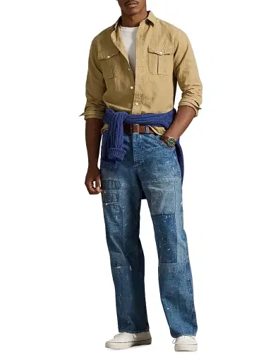Polo Ralph Lauren Men's Linen-Silk Canvas Utility Shirt | Thumbnail 2 Polo Ralph Lauren Men's Linen-Silk Canvas Utility Shirt | Thumbnail 2