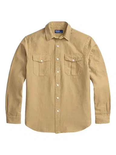 Polo Ralph Lauren Men's Linen-Silk Canvas Utility Shirt | Thumbnail 1 Polo Ralph Lauren Men's Linen-Silk Canvas Utility Shirt | Thumbnail 1