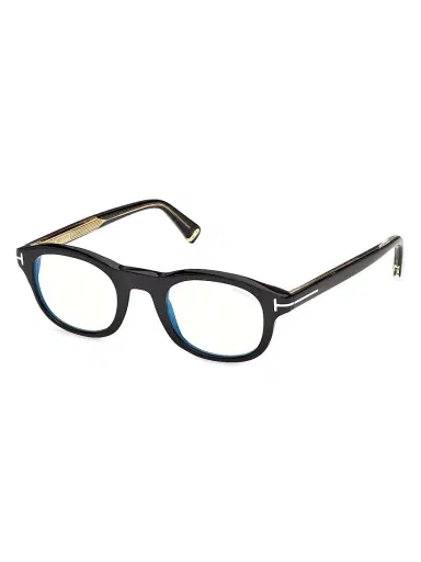 Tom Ford Men's 47MM Blue Block Round Eyeglasses - Black | Thumbnail 1 Tom Ford Men's 47MM Blue Block Round Eyeglasses - Black | Thumbnail 1
