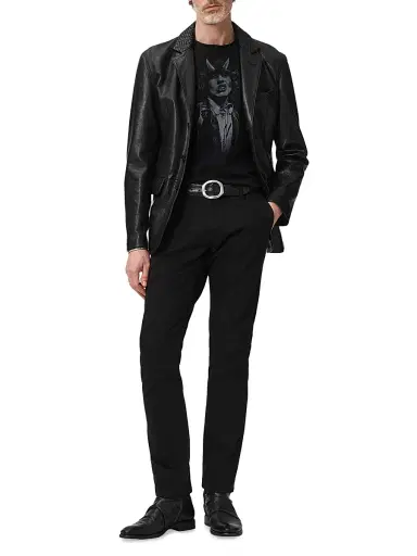 JOHN VARVATOS Men's AC/DC Highway to Hell Raw-Edge Crewneck T-Shirt | Thumbnail 2 JOHN VARVATOS Men's AC/DC Highway to Hell Raw-Edge Crewneck T-Shirt | Thumbnail 2
