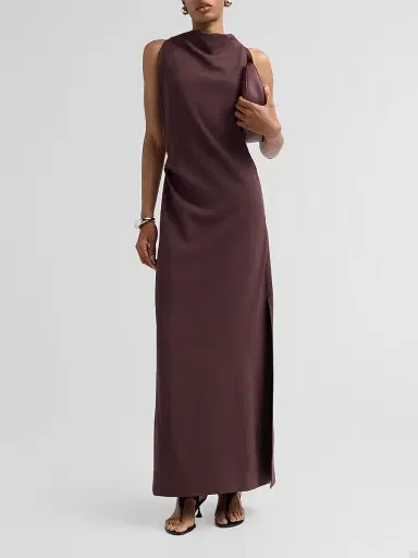 Proenza Schouler Women's Selena Double-Face Crepe Maxi Dress - Dark Brown | Thumbnail 2 Proenza Schouler Women's Selena Double-Face Crepe Maxi Dress - Dark Brown | Thumbnail 2