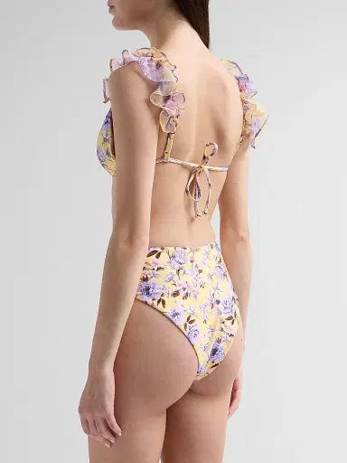 PatBo Women's Peony Print High-Waisted Bikini Bottom - Yellow - Size XS | Thumbnail 4 PatBo Women's Peony Print High-Waisted Bikini Bottom - Yellow - Size XS | Thumbnail 4
