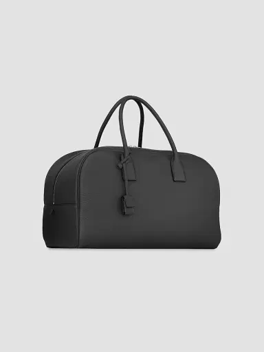 Saint Laurent Men's Medium Bowling Duffle Bag in Grained Leather with Strap - Black | Thumbnail 4 Saint Laurent Men's Medium Bowling Duffle Bag in Grained Leather with Strap - Black | Thumbnail 4