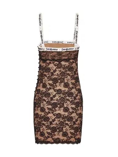 Saint Laurent Women's Lace Slip Dress - Noir | Thumbnail 2 Saint Laurent Women's Lace Slip Dress - Noir | Thumbnail 2