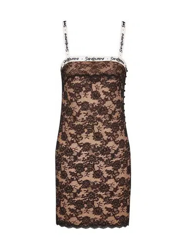 Saint Laurent Women's Lace Slip Dress - Noir | Thumbnail 1 Saint Laurent Women's Lace Slip Dress - Noir | Thumbnail 1