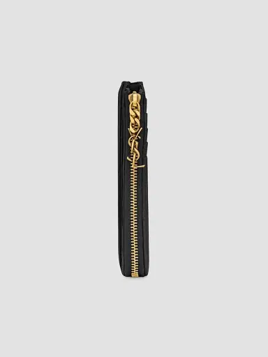 Saint Laurent Women's Cassandre Bijou Zip Card Case - Black | Thumbnail 4 Saint Laurent Women's Cassandre Bijou Zip Card Case - Black | Thumbnail 4