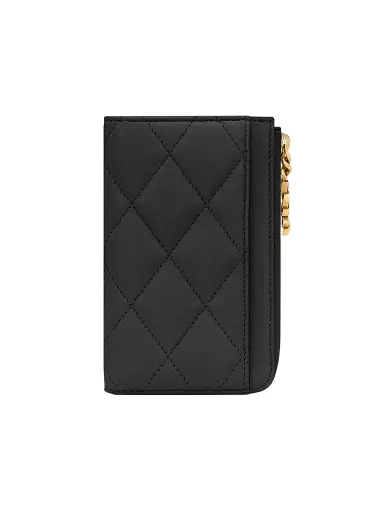 Saint Laurent Women's Cassandre Bijou Zip Card Case - Black | Thumbnail 1 Saint Laurent Women's Cassandre Bijou Zip Card Case - Black | Thumbnail 1