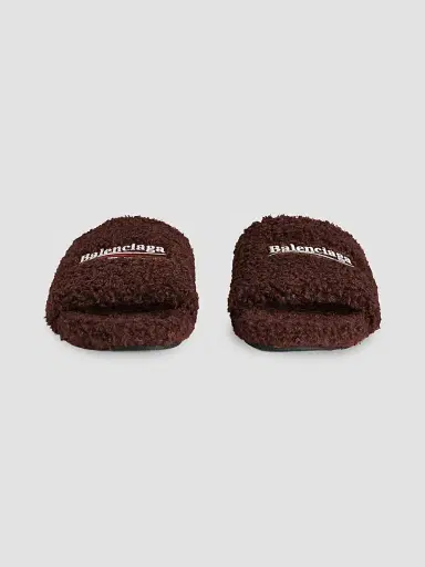 Balenciaga Men's Furry Slide Sandals - Brown | Thumbnail 4 Balenciaga Men's Furry Slide Sandals - Brown | Thumbnail 4