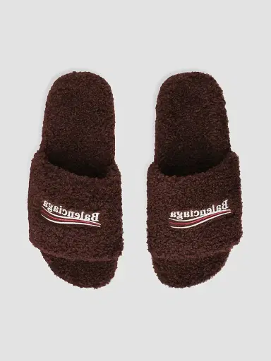 Balenciaga Men's Furry Slide Sandals - Brown | Thumbnail 6 Balenciaga Men's Furry Slide Sandals - Brown | Thumbnail 6