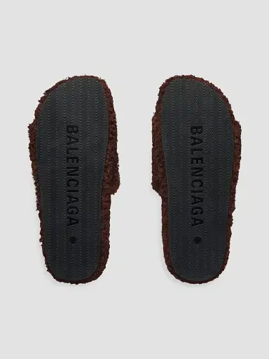 Balenciaga Men's Furry Slide Sandals - Brown | Thumbnail 7 Balenciaga Men's Furry Slide Sandals - Brown | Thumbnail 7
