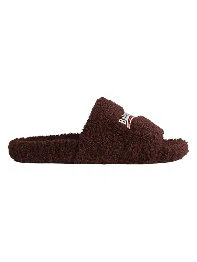 Balenciaga Men's Furry Slide Sandals - Brown | Thumbnail 1 Balenciaga Men's Furry Slide Sandals - Brown | Thumbnail 1