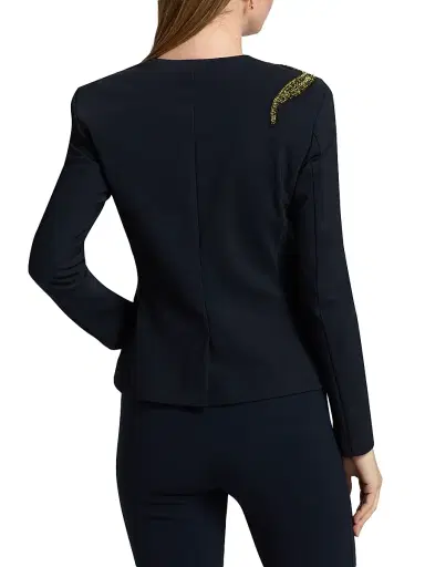 Chiara Boni La Petite Robe Women's Momby Embellished Collarless Blazer - Dark Midnight - Size 14 | Thumbnail 5 Chiara Boni La Petite Robe Women's Momby Embellished Collarless Blazer - Dark Midnight - Size 14 | Thumbnail 5