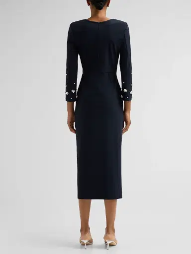 Chiara Boni La Petite Robe Women's Aquari Embellished Midi Dress - Dark Midnight | Thumbnail 3 Chiara Boni La Petite Robe Women's Aquari Embellished Midi Dress - Dark Midnight | Thumbnail 3