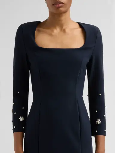 Chiara Boni La Petite Robe Women's Aquari Embellished Midi Dress - Dark Midnight | Thumbnail 5 Chiara Boni La Petite Robe Women's Aquari Embellished Midi Dress - Dark Midnight | Thumbnail 5