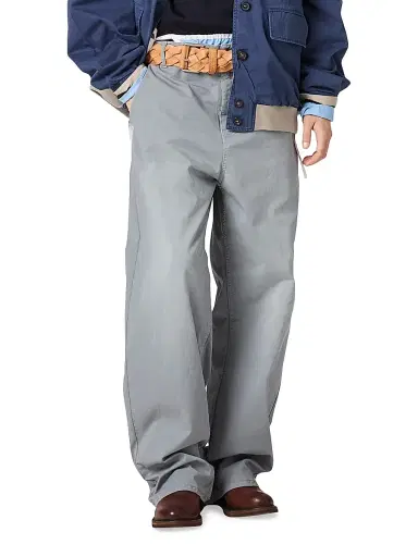 Miu Miu Women's Garment-Dyed Twill Pants - Grey | Thumbnail 2 Miu Miu Women's Garment-Dyed Twill Pants - Grey | Thumbnail 2