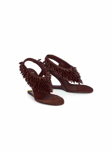 Balmain No Wedge beaded suede sandals | Thumbnail 3 Balmain No Wedge beaded suede sandals | Thumbnail 3