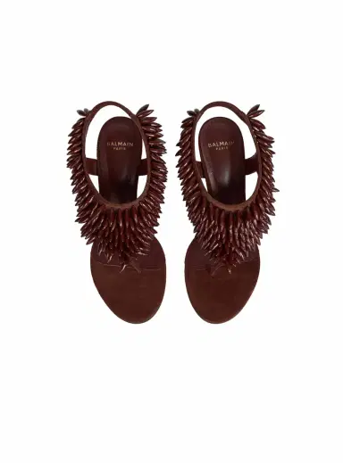 Balmain No Wedge beaded suede sandals | Thumbnail 6 Balmain No Wedge beaded suede sandals | Thumbnail 6