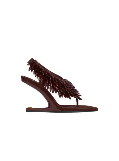 Balmain No Wedge beaded suede sandals | Thumbnail 1 Balmain No Wedge beaded suede sandals | Thumbnail 1