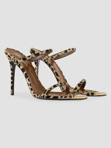 Giuseppe Zanotti Women's Intrigo 105MM Crystal-Embellished Calf Hair Sandals - Naturale | Thumbnail 4 Giuseppe Zanotti Women's Intrigo 105MM Crystal-Embellished Calf Hair Sandals - Naturale | Thumbnail 4