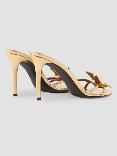 Giuseppe Zanotti Women's Clandestino 95MM Crystal-Embellished Leather Sandals - Gold | Thumbnail 3 Giuseppe Zanotti Women's Clandestino 95MM Crystal-Embellished Leather Sandals - Gold | Thumbnail 3
