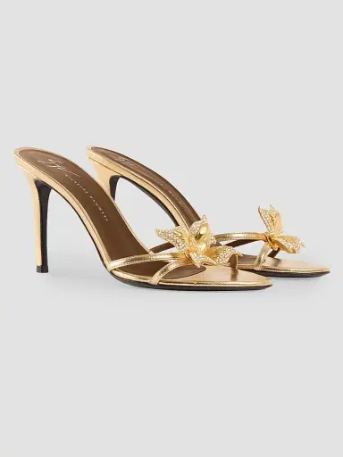 Giuseppe Zanotti Women's Clandestino 95MM Crystal-Embellished Leather Sandals - Gold | Thumbnail 4 Giuseppe Zanotti Women's Clandestino 95MM Crystal-Embellished Leather Sandals - Gold | Thumbnail 4